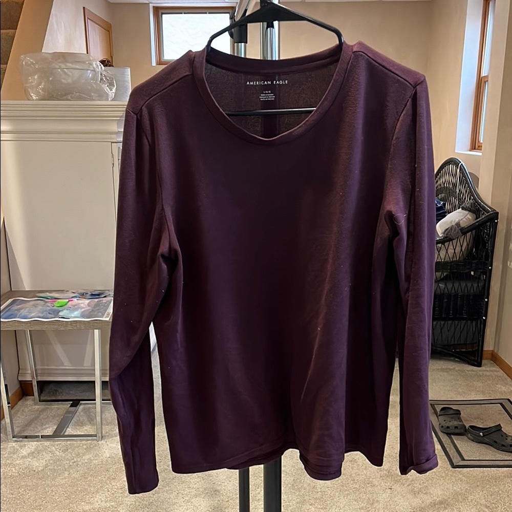 American Eagle Outfitters Women's Purple Long Sleeve Top
